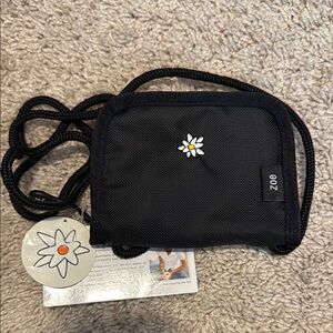 Sherpani Zoe Black Travel Wallet with Embroidery